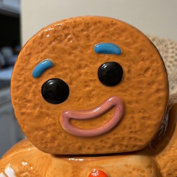 VINTAGE PRE OWNED GINGERBREAD MAN COOKIE JAR 9.5" TALL SHREK GINGERBREAD MAN - Picture 14 of 15